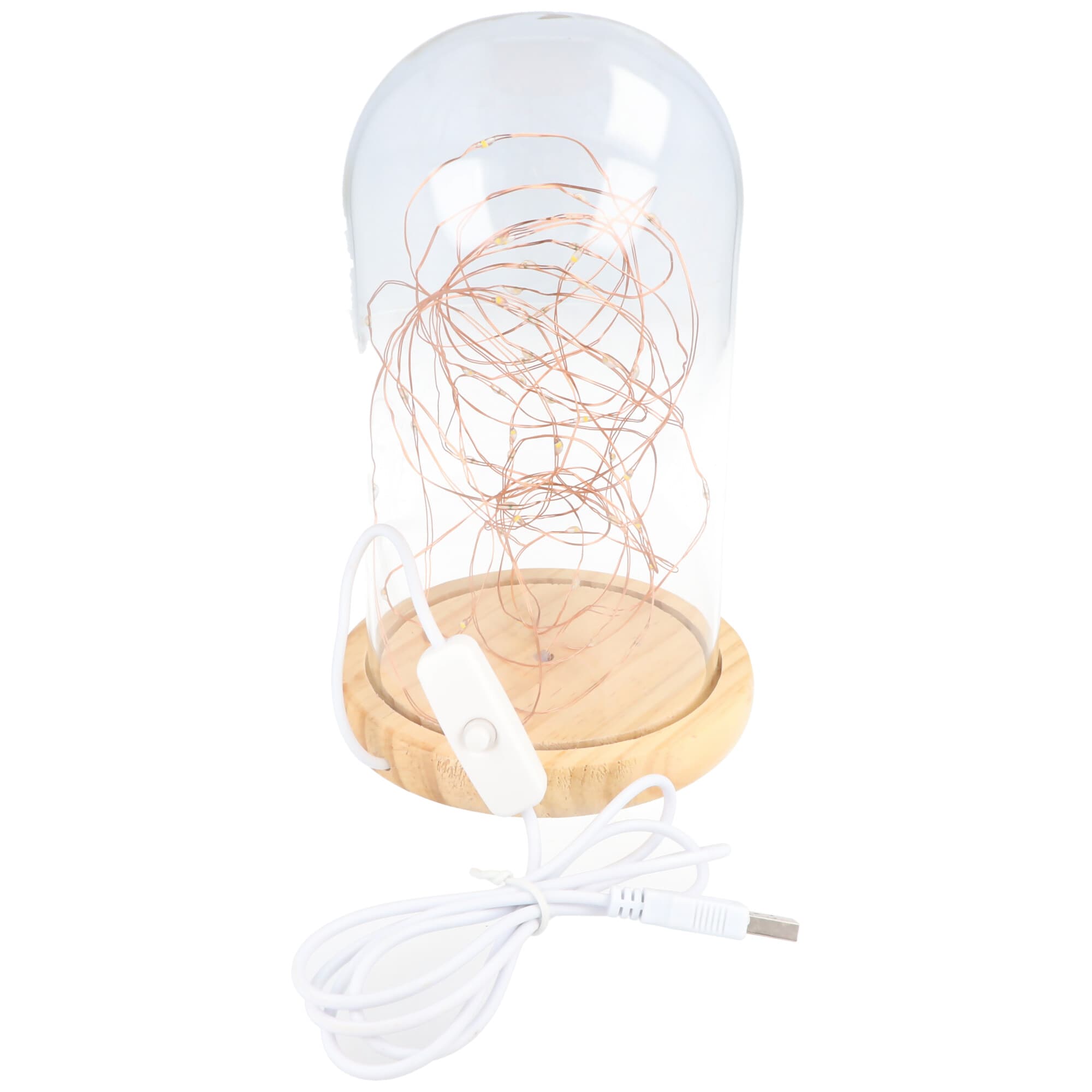 Cloche en verre Goobay avec micro guirlande lumineuse LED