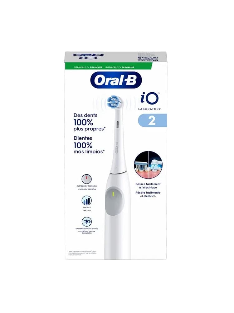 Oral-B IO Laboratory 2 Brosse à Dents Rechargeable 3 Modes Intelligents + Accessoires - Couleur : Blanche