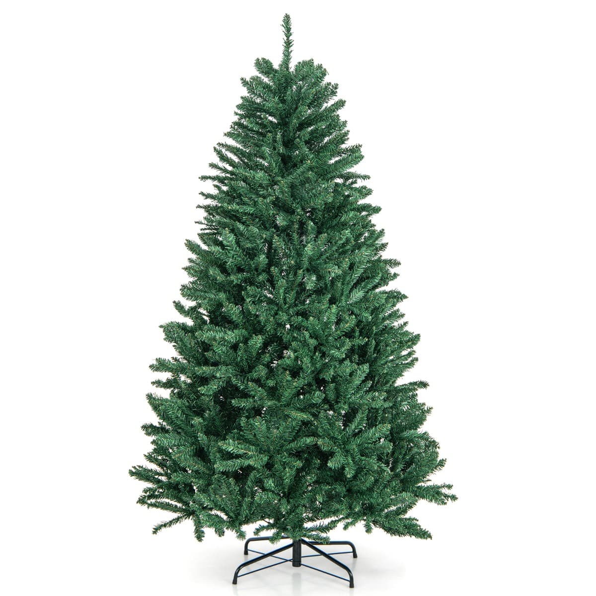 CostwaySapin De Noël Artificiel 180 Cm 1355 Branches En Pvc Support En Métal Pliable à Charnières Installation Rapide Vert