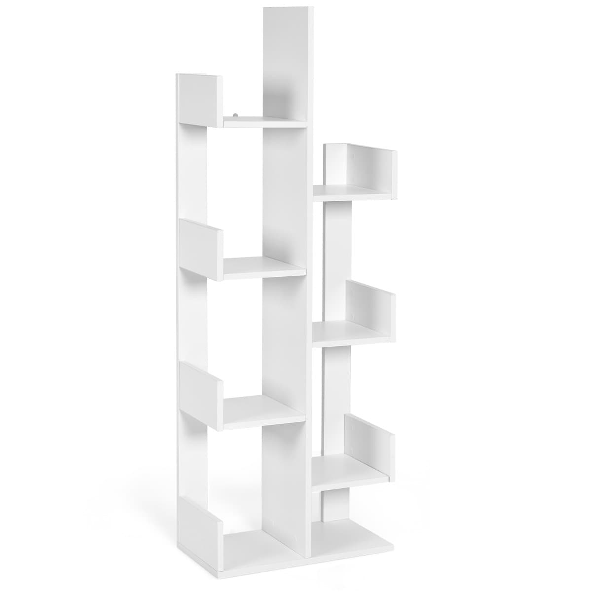 Bibliothèque en Forme d'Arbre à 8 Niveaux Étagère de Rangement Etagère à Livres avec Dispositif Anti
