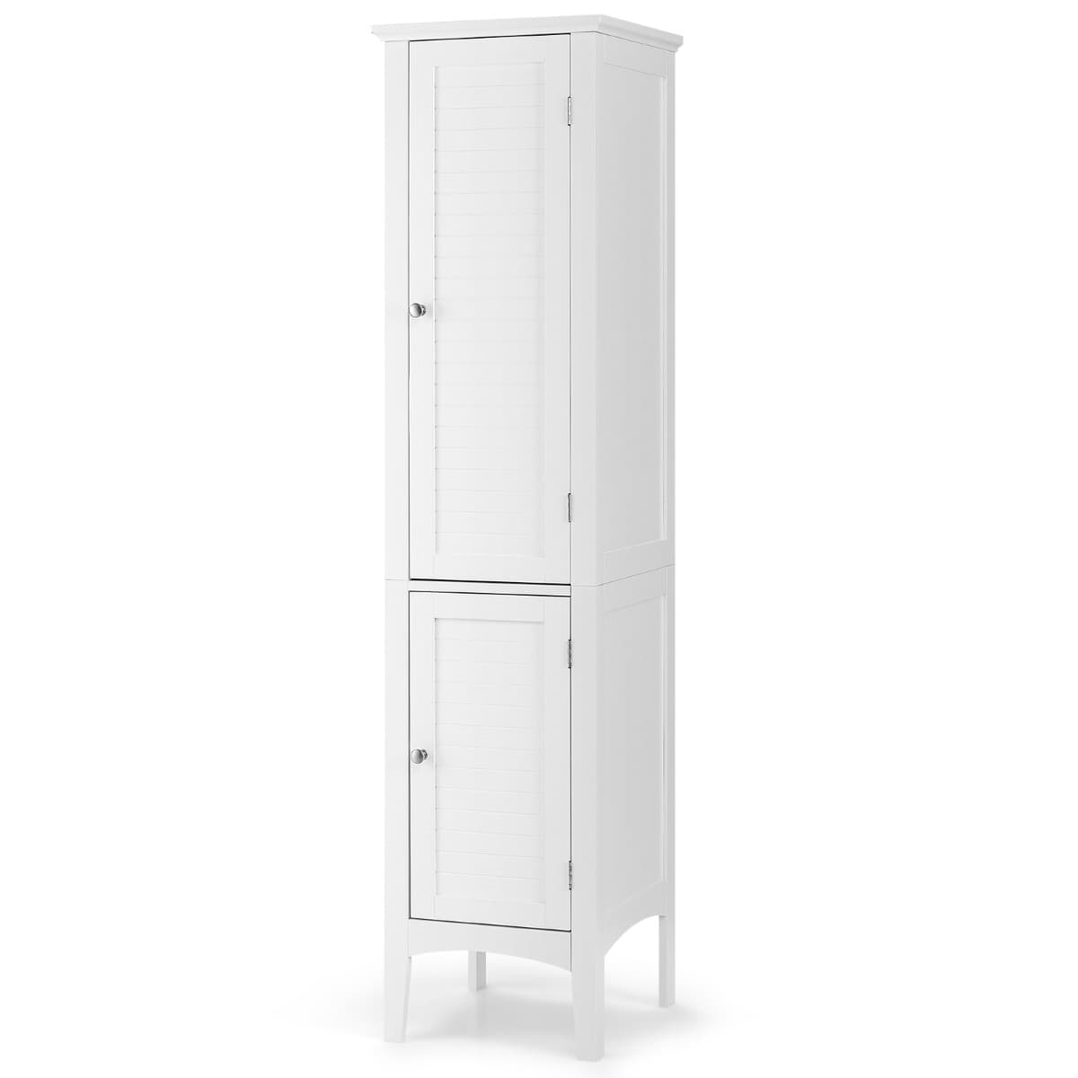 Meuble de Rangement Salle de Bain Meuble Colonne sur Pied avec Rangement à 5 Niveaux Organisateur de