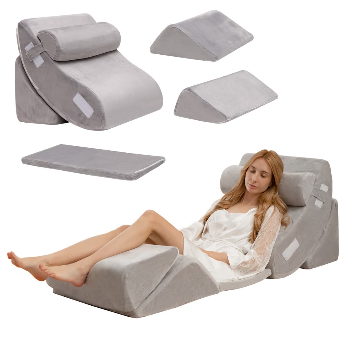 Lot de 6 Coussins/Oreillers de Lecture en Mousse à Mémoire Appuie-tête Amovible Oreiller Compensé Po