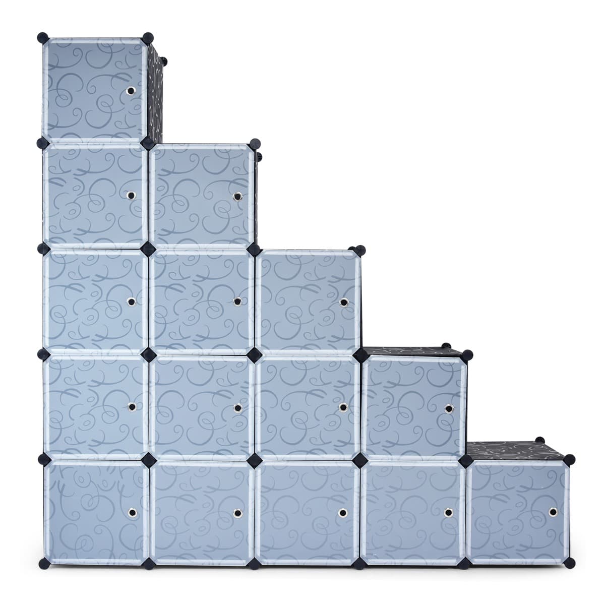 Armoire Penderie 20 Cube Armoire de Rangement en PP avec Tringle Motif Imprimé Armoire pour Vêtement