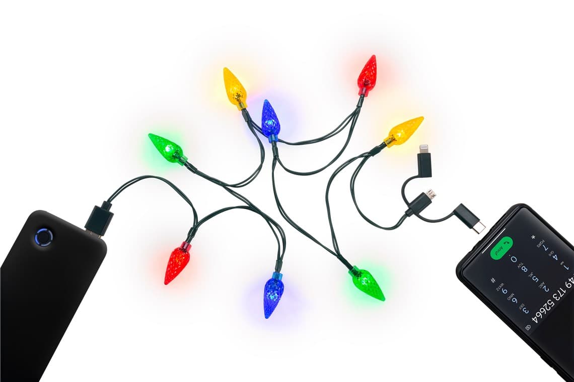 Câble de chargement USB pour smartphone Goobay avec lumières LED
