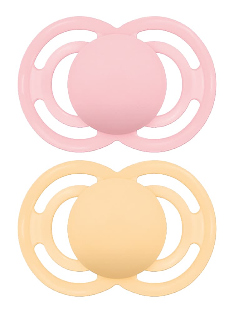 MAM Sucette Perfect Tendance - 6+ Mois - Silicone - X2 - Couleur : Rose et Jaune