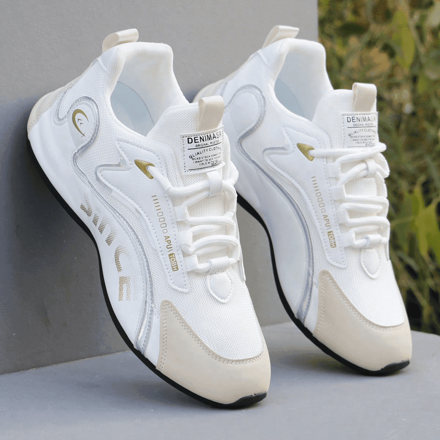 Chaussures De Sport Décontractées En Maille Respirante Pour Hommes, Baskets Confortables À Lacets Antidérapantes Absorbant Les Chocs, Adaptées
