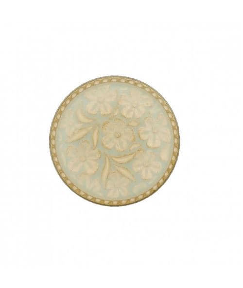 Bouton métal motif floraux 23mm à queue - Prym(...) - Vert Turquoise