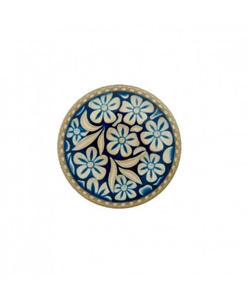 Bouton métal motif floraux 23mm à queue - Prym(...) - Marine Bleu