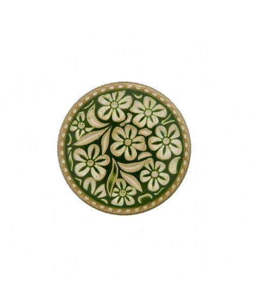 Bouton métal motif floraux 23mm à queue - Prym(...) - Vert Fonce