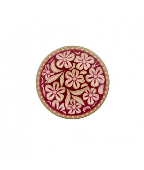 Bouton métal motif floraux 23mm à queue - Prym(...) - Bordeaux Rouge