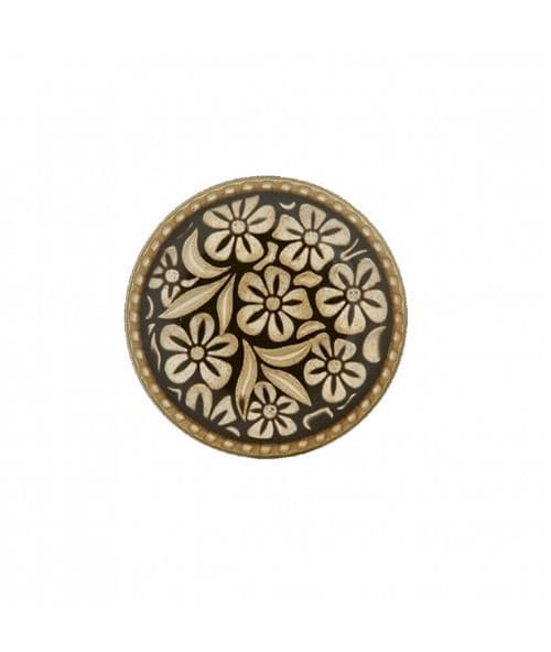 Bouton métal motif floraux 23mm à queue - Prym(...) - Gris Fonce